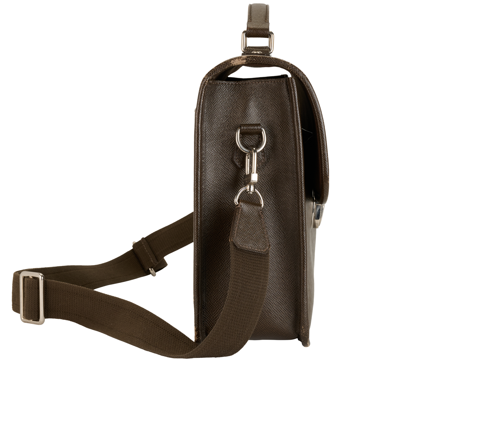 Briefcase, &pound;395, Handbags, Brown, Leather, Side view